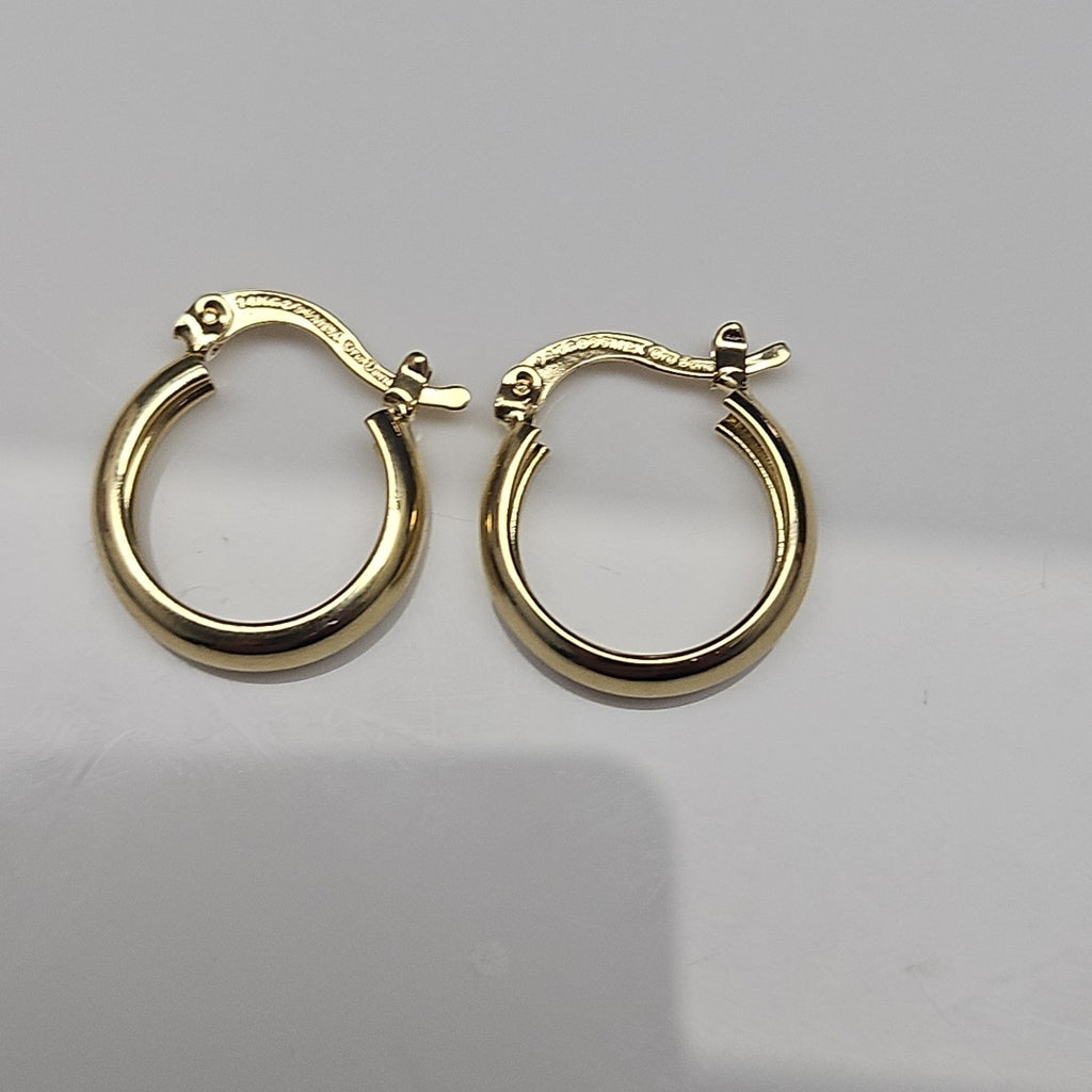 ARETES TEJIDO ARRACADAS LISAS 14K 2.2 GR (NUEVO)