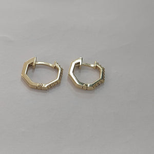 ARETES HUGIES C CIRCONIAS 14K 1.5 GR (NUEVO)