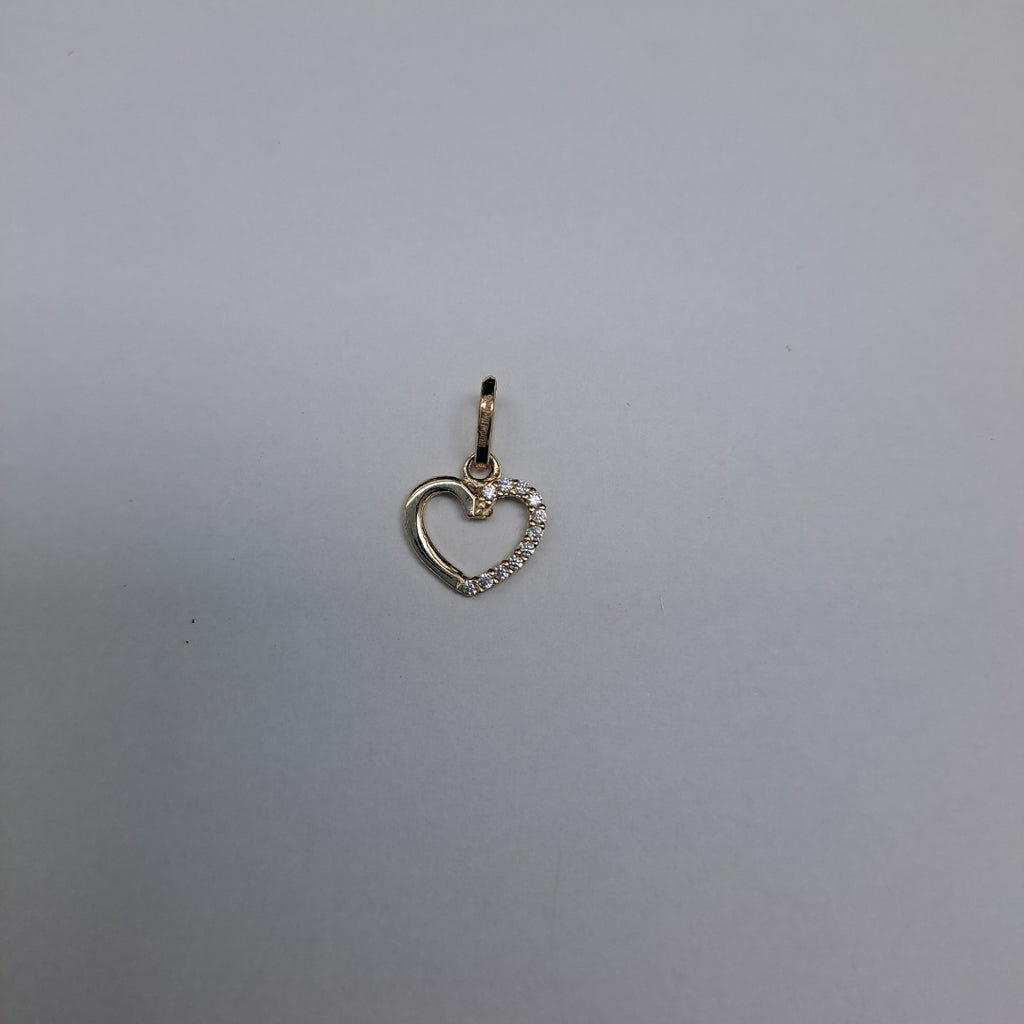 DIJE FIG CORAZON CON CIRCONIAS 14K 0.4 GR (NUEVO)