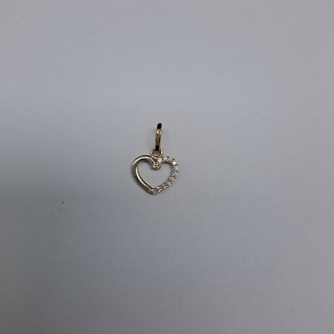 DIJE FIG CORAZON CON CIRCONIAS 14K 0.4 GR (NUEVO)