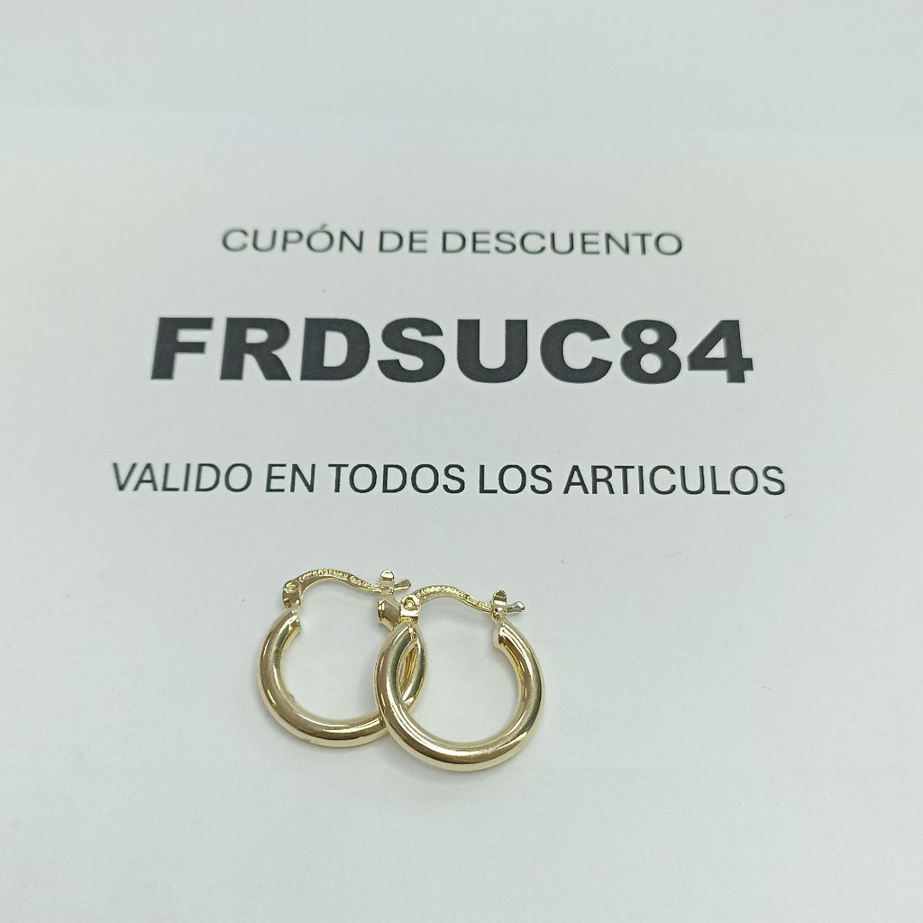 ARETES TEJIDO ARRACADAS LISAS 14K 1.6 GR (NUEVO)