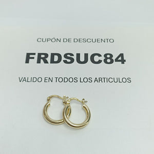 ARETES TEJIDO ARRACADAS LISAS 14K 1.6 GR (NUEVO)