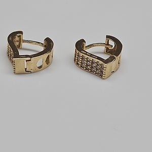 ARETES ARRACADAS CORAZON C CIRCONIAS 14K 2.2 GR (NUEVO)