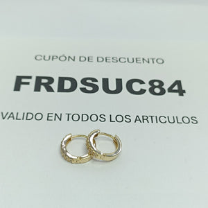 ARETES HUGGIES C CIRCONIAS 14K 1.7 GR (NUEVO)