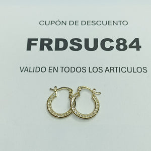 ARETES ARRACADAS CON CIRCONIAS 14K 2.3 GR (NUEVO)