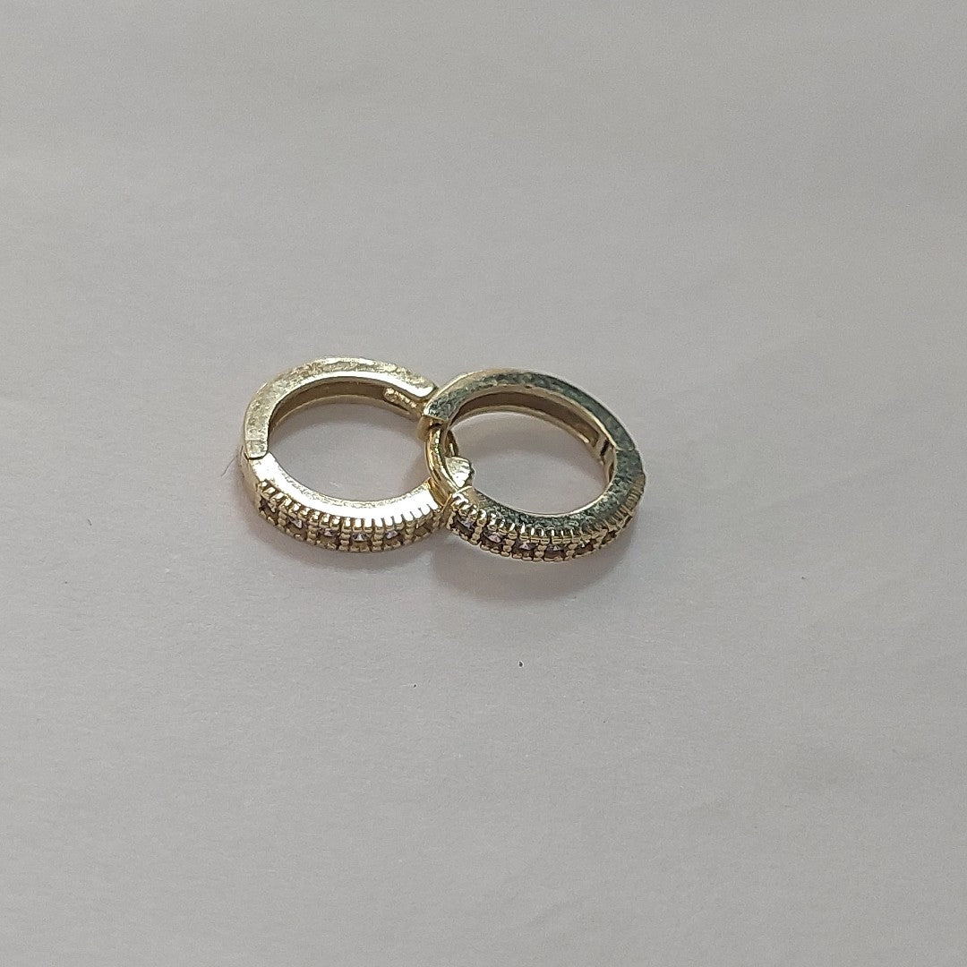 ARETES ARRACADAS CON CIRCONIAS 10K 1.2 GR (NUEVO)