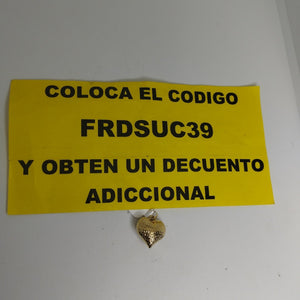 DIJE TEJIDO CORAZON LABRADO 14K 1.1 GR (NUEVO)