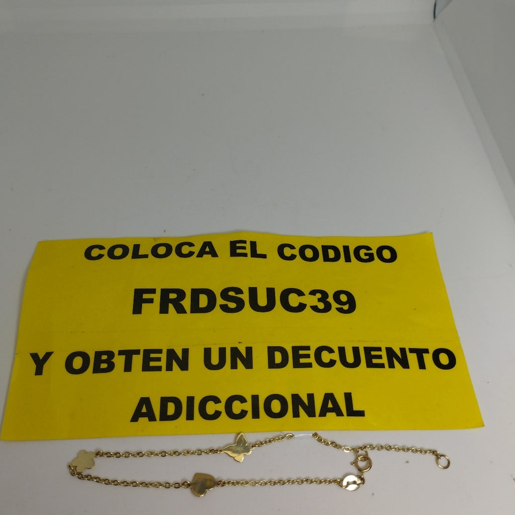 PULSERA ESPECIAL C FIGURAS 14K 18 CM 1.7 GR (NUEVO)