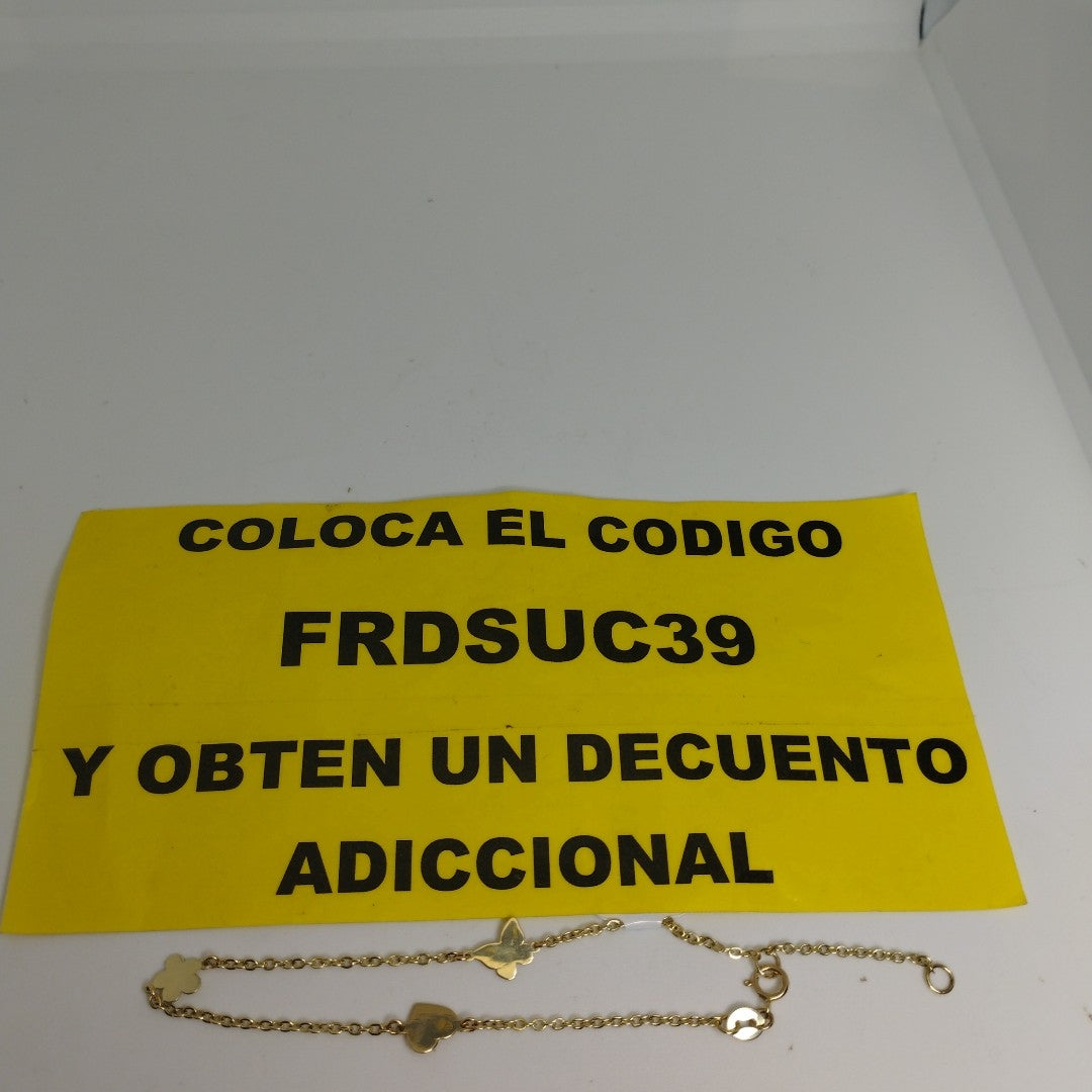 PULSERA ESPECIAL C FIGURAS 14K 18 CM 1.7 GR (NUEVO)