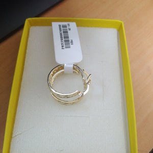 ARETES TEJIDO ARRACADAS TIPO GRECAS 14K 2.2 GR (NUEVO)