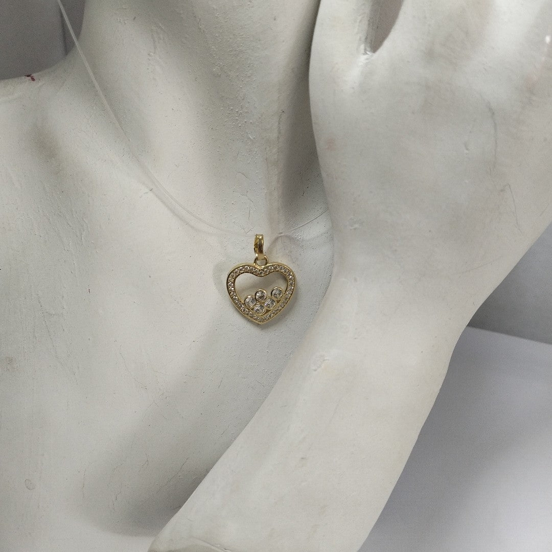 DIJE CORAZON CON CIRCONIAS 14K 1.6 GR (NUEVO)