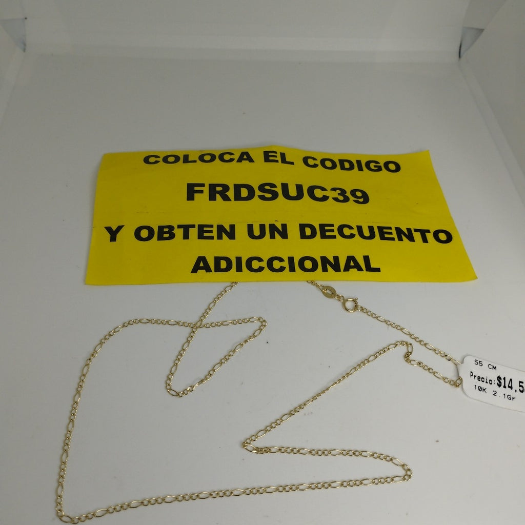 CADENAS TEJIDO 3X1 ORO 10K 55 CM 2.1 GR (NUEVO)