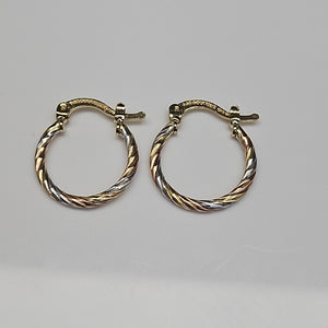 ARETES ARRACADAS COMBINADAS 14K 2 GR (NUEVO)