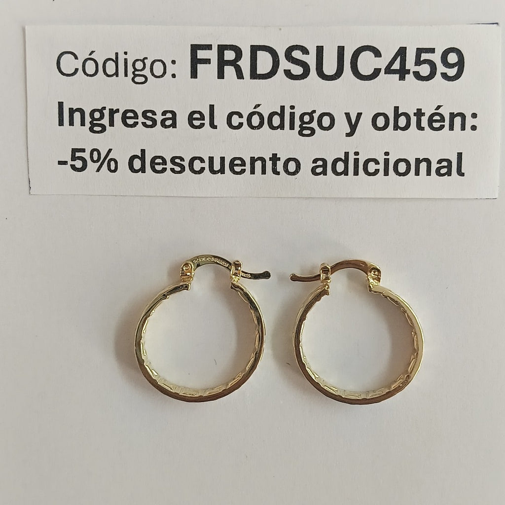 ARETES TEJIDO ARRACADAS TIPO GRECAS 14K 2.1 GR (NUEVO)