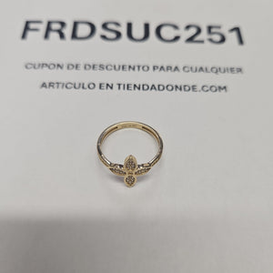 ANILLO ANILLITO FLOR C CIRCONIAS 14K 7 TALLA 1.9 GR (NUEVO)