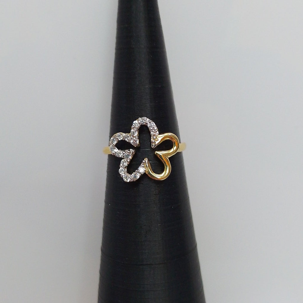ANILLOS FIG FLOR CON CIRCONIAS 14K TALLA 7 1.4 GR (NUEVO)