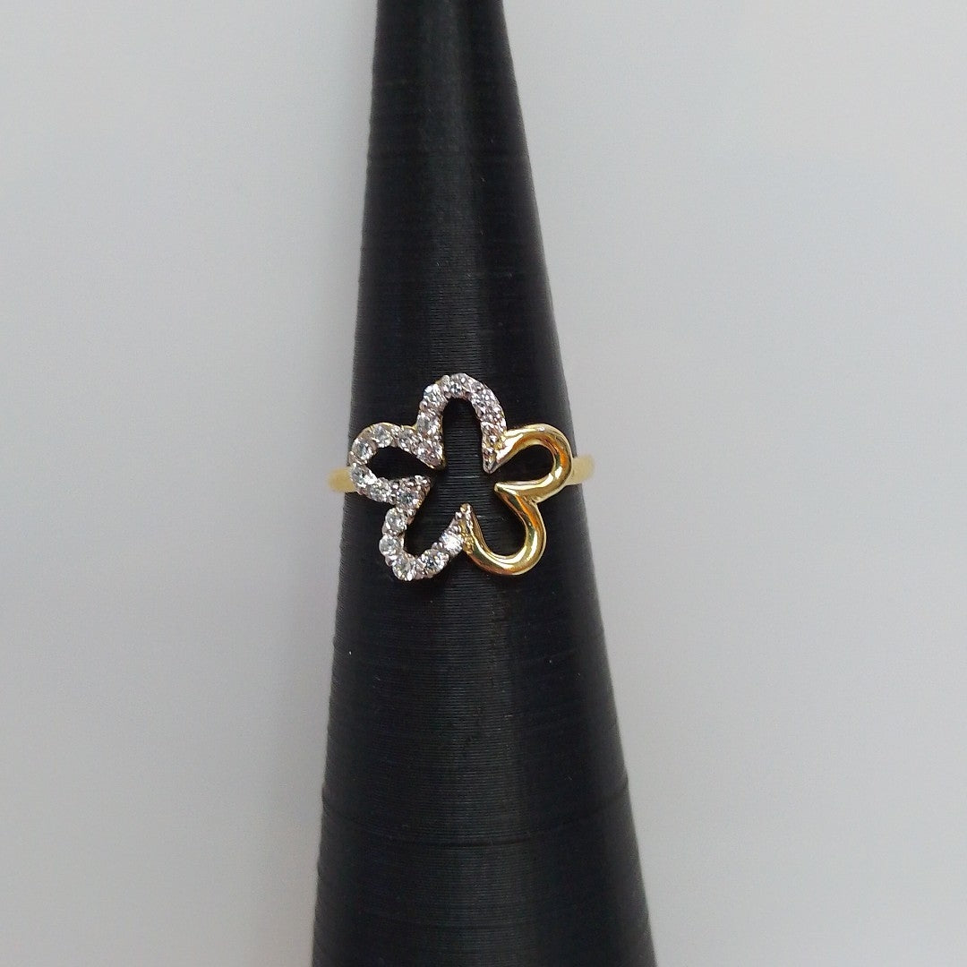 ANILLOS FIG FLOR CON CIRCONIAS 14K TALLA 7 1.4 GR (NUEVO)