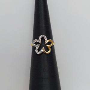 ANILLOS FIG FLOR CON CIRCONIAS 14K TALLA 7 1.4 GR (NUEVO)