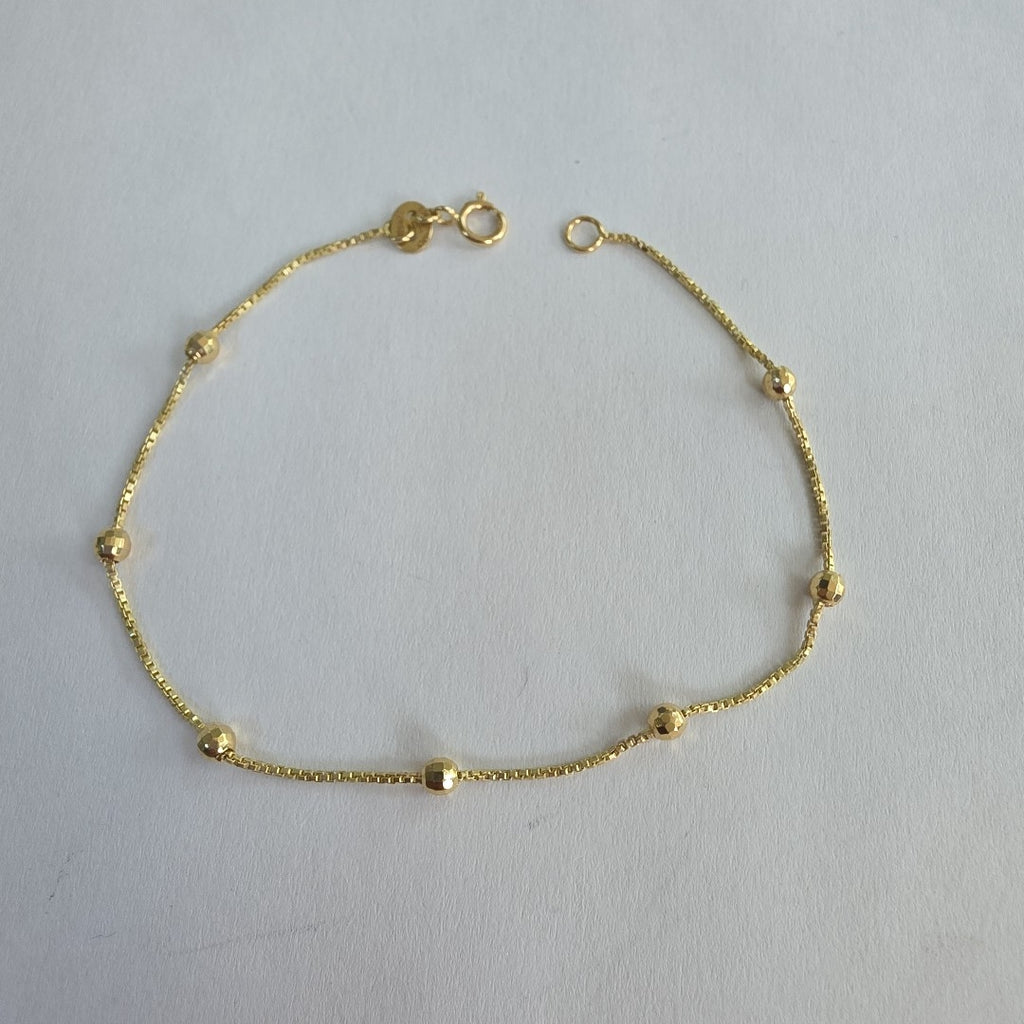 PULSERA ESPECIAL CON BOLITAS 14K 18 CM 1.4 GR (NUEVO)