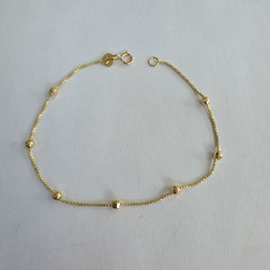 PULSERA ESPECIAL CON BOLITAS 14K 18 CM 1.4 GR (NUEVO)