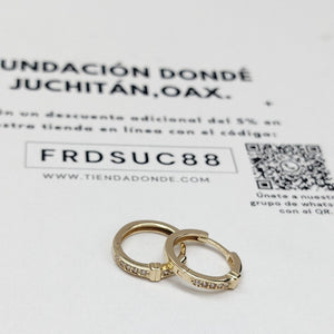 ARETES HUGGIES C CIRCONIA 14K 1.9 GR (NUEVO)