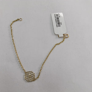PULSERA TEJIDO ESPECIAL CON MANDALA 14K 18 CM 1.4 GR (NUEVO)