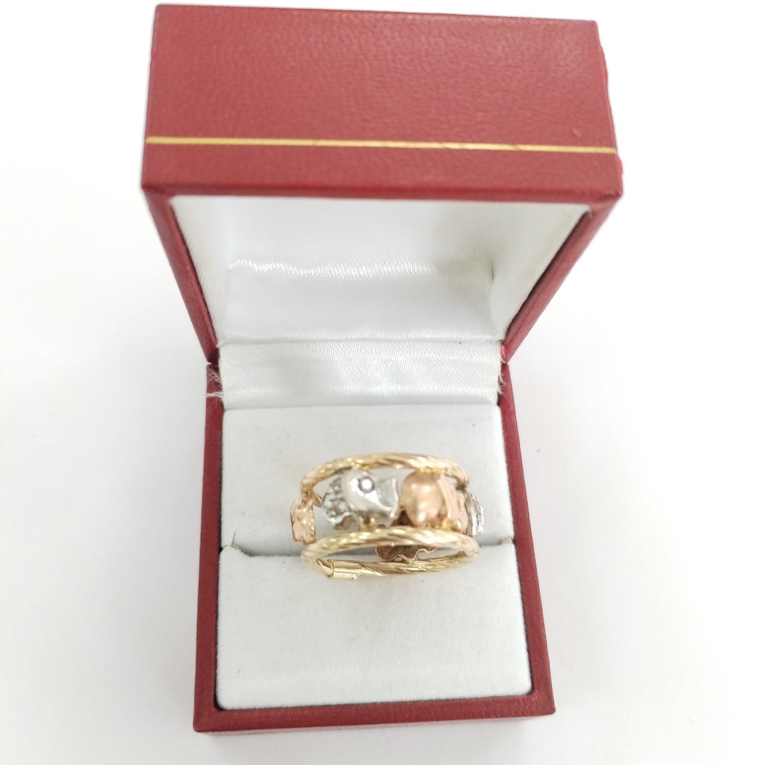 ANILLO ORO, ORO COMBINADO 10 K 4.6 GRMS (SEMINUEVO)