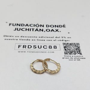 ARETES ARRACADA C CIRCONIAS 14K 2 GR (NUEVO)