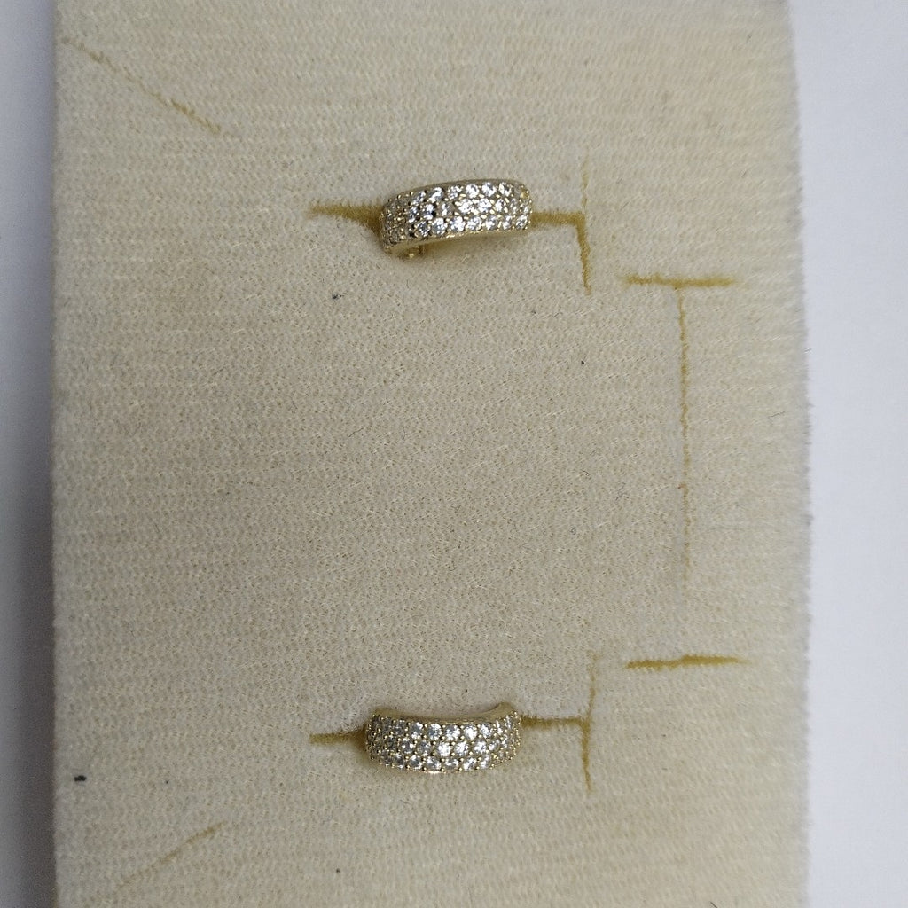 ARETES HUGGIE CON CIRCONIAS 14K 2.2 GR (NUEVO)