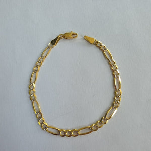 PULSERA 3X1 DIAMANTADA 14K 18 CM 4.5 GR (NUEVO)