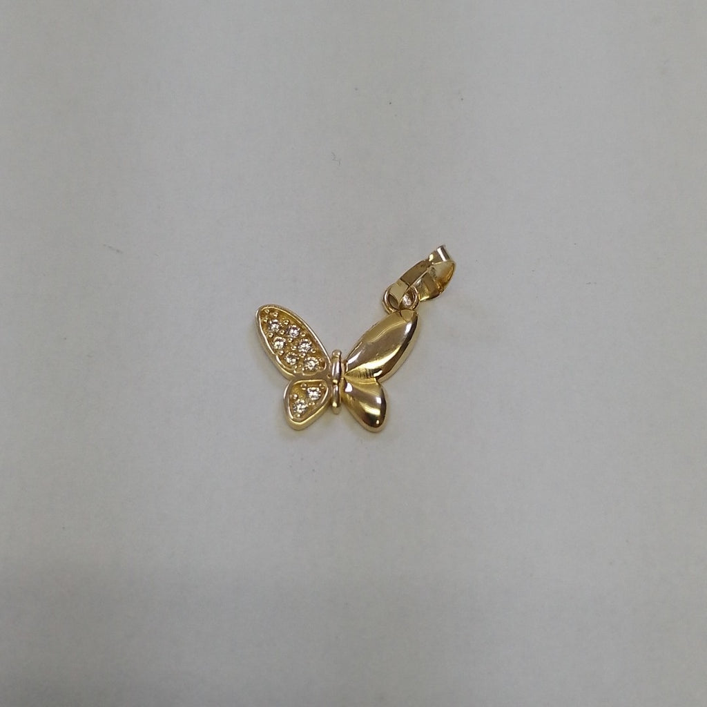 DIJE MARIPOSA CON CIRCONIAS 10K 1 GR (NUEVO)