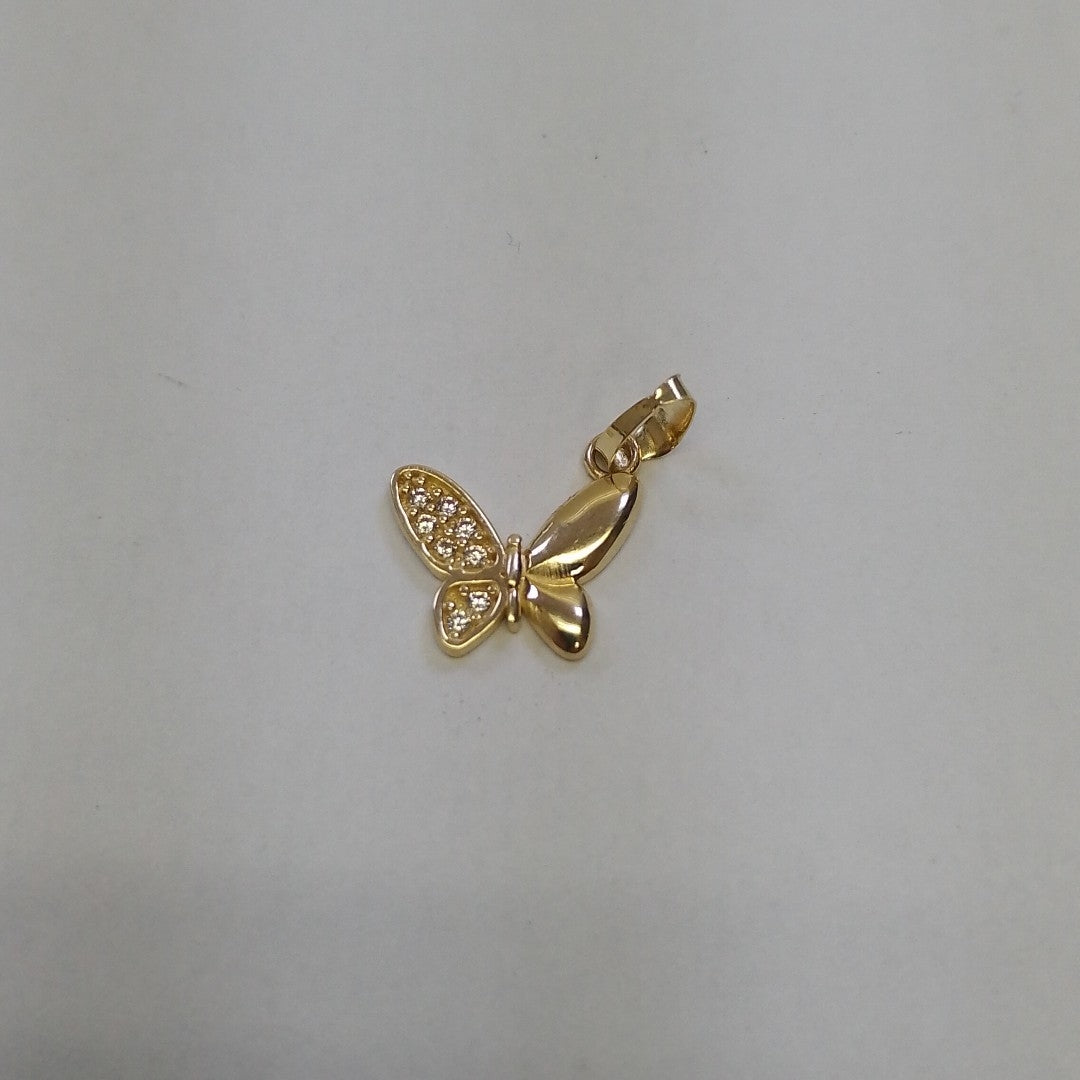 DIJE MARIPOSA CON CIRCONIAS 10K 1 GR (NUEVO)