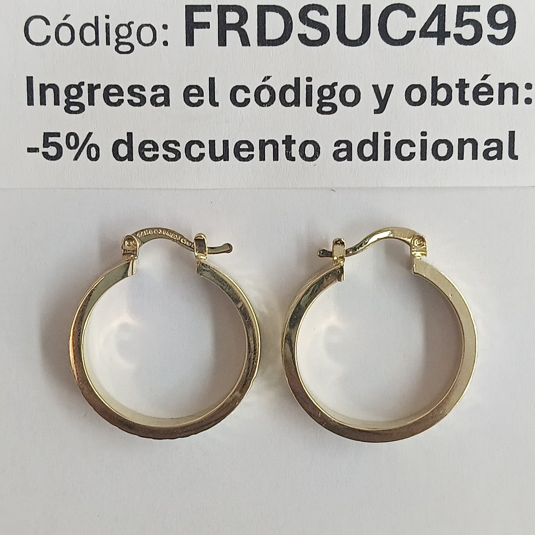 ARETES TEJIDO ARRACADAS FACETADAS 14K 2.9 GR (NUEVO)