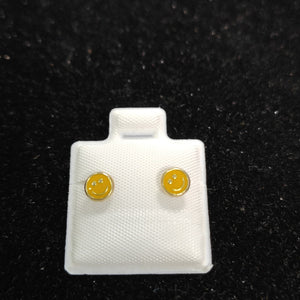 BROQUELES BROQUEL FIG SONRISA ESMALTE AMARILLO 14K 0.2074 GR (NUEVO)