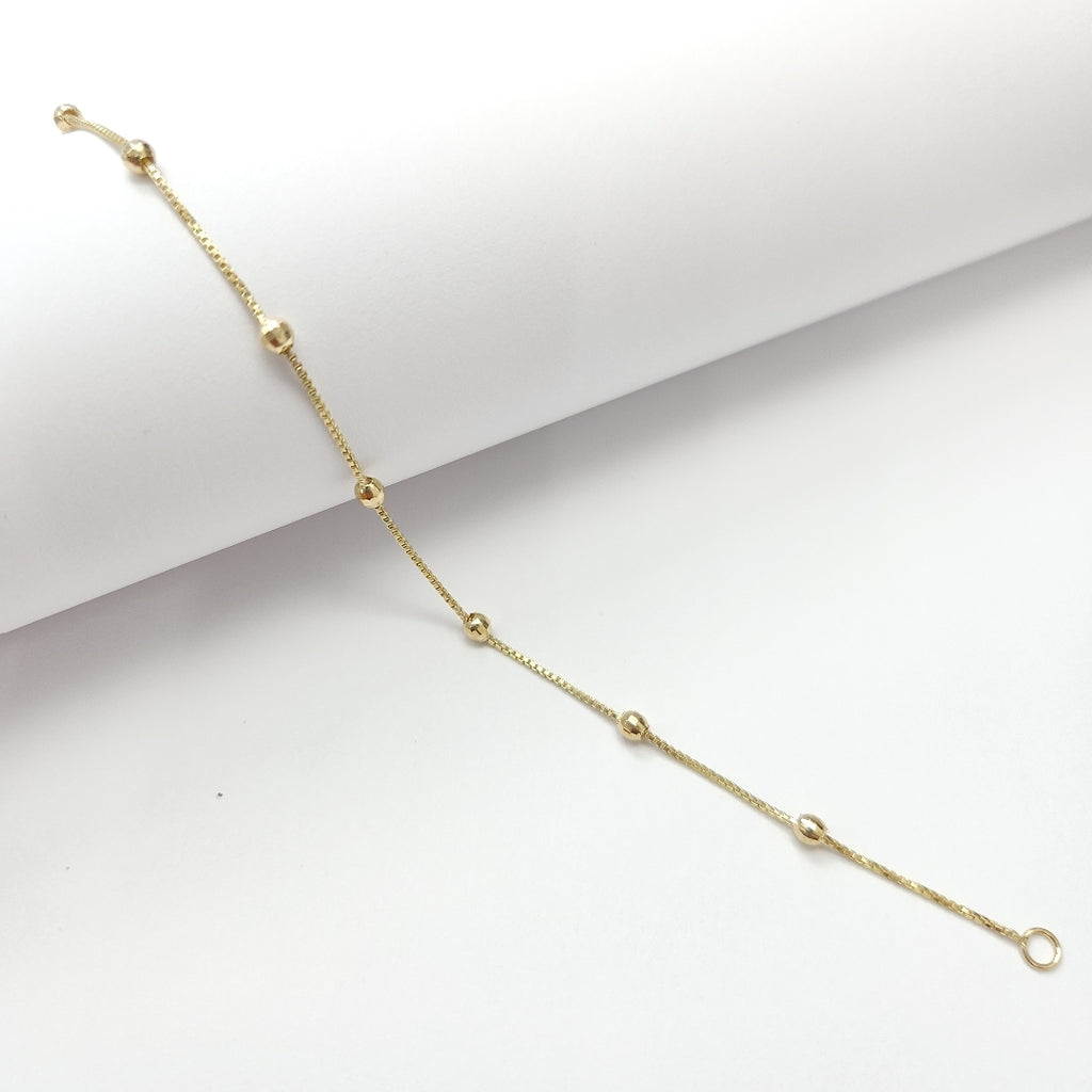 PULSERA ESPECIAL CON BOLITAS 14K 18 CM 1.4 GR (NUEVO)