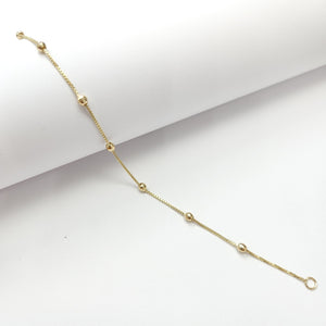 PULSERA ESPECIAL CON BOLITAS 14K 18 CM 1.4 GR (NUEVO)