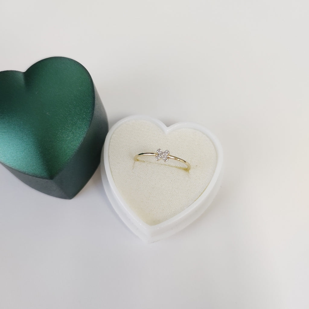 ANILLO ANILLITO C CIRCONIAS 14K 7 TALLA 0.7 GR (NUEVO)