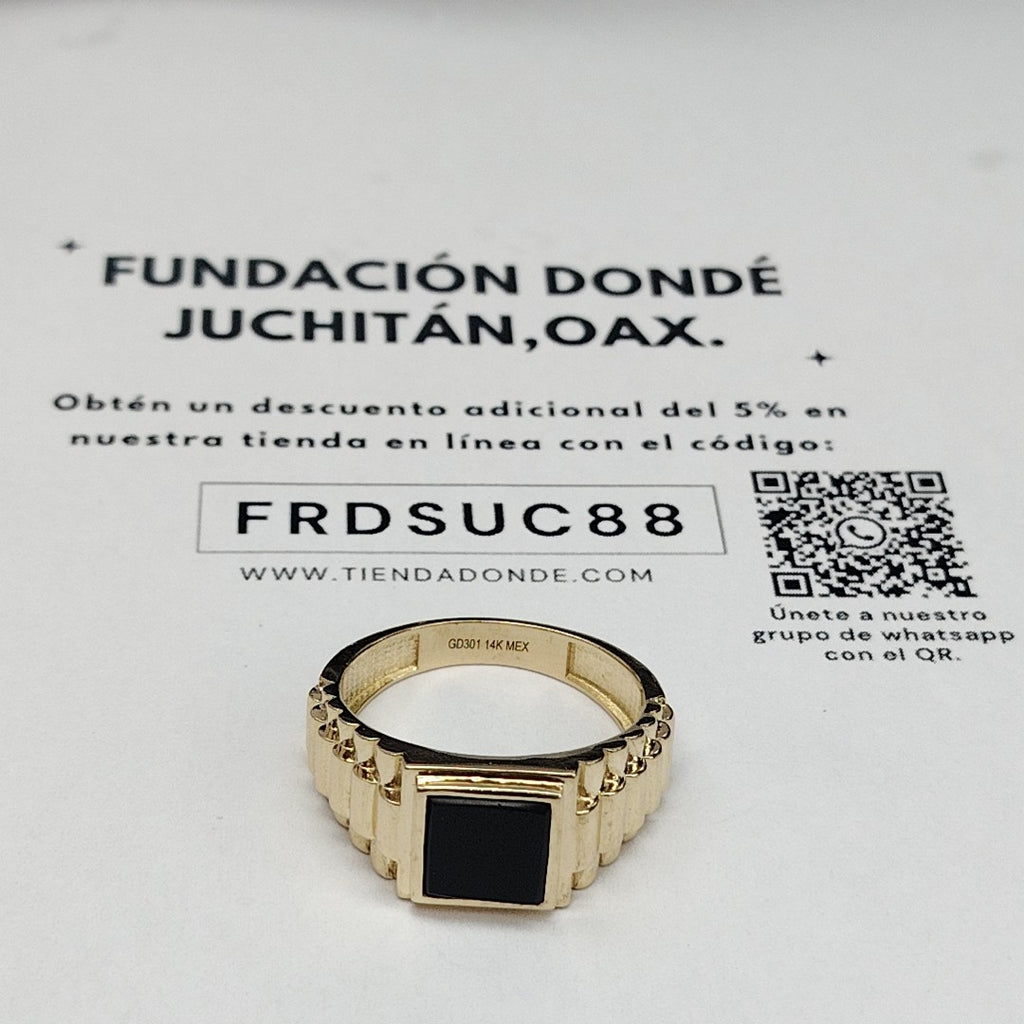 ANILLO C ONIX 14K 11.5 TALLA 8.8 GR (NUEVO)