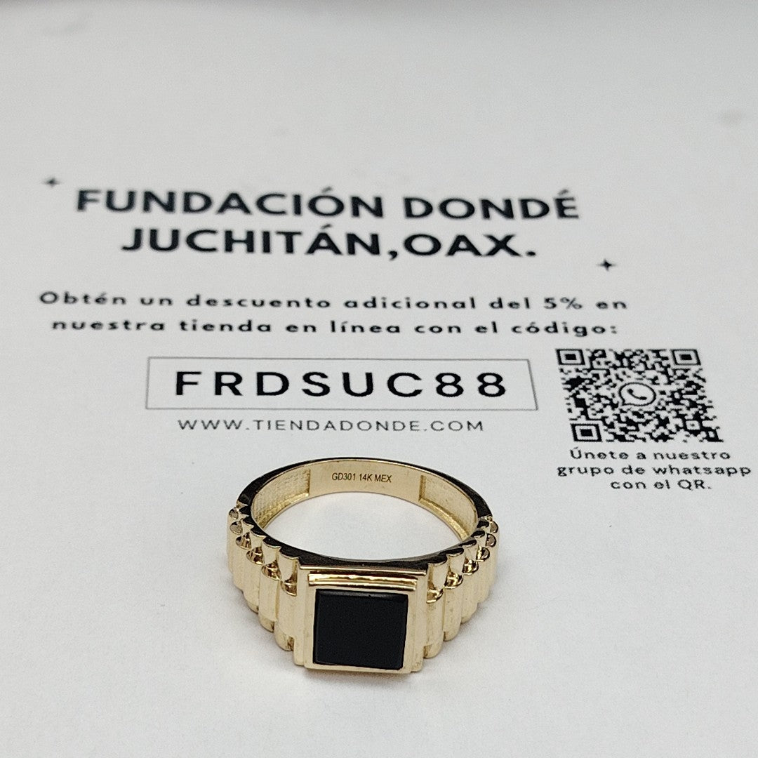 ANILLO C ONIX 14K 11.5 TALLA 8.8 GR (NUEVO)