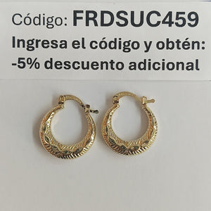 ARETES ARRACADAS HUECAS 14K 1.7 GR (NUEVO)