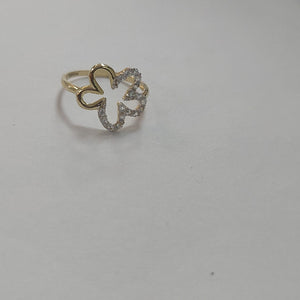 ANILLOS FIG FLOR CON CIRCONIAS 14K TALLA 7 1.4 GR (NUEVO)