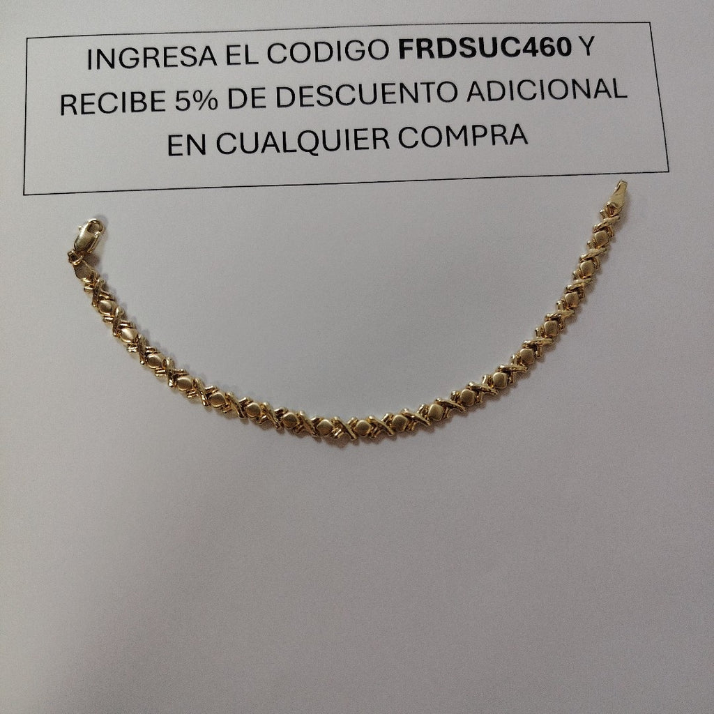 PULSERA ESPECIAL XOXO 14K 18 CM 6.1 GR (NUEVO)