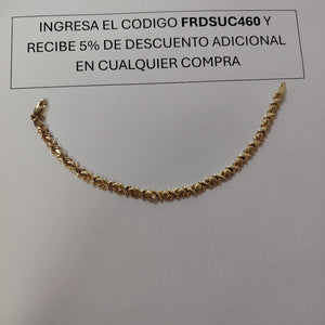 PULSERA ESPECIAL XOXO 14K 18 CM 6.1 GR (NUEVO)