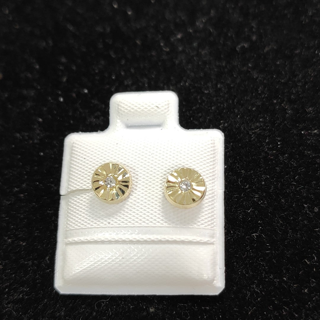 BROQUELES BROQUEL FIG BOTON C CIRCONIA 14K 0.2916 GR (NUEVO)