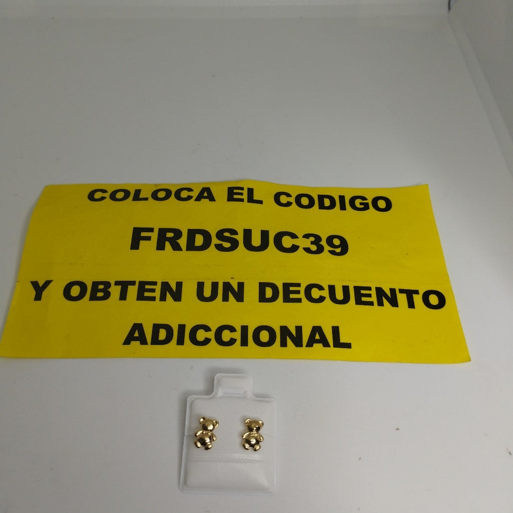 BROQUELES BROQUEL FIG OSO 14K 0.2592 GR (NUEVO)