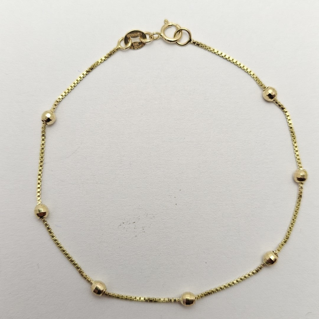 PULSERA ESPECIAL CON BOLITAS 14K 18 CM 1.4 GR (NUEVO)