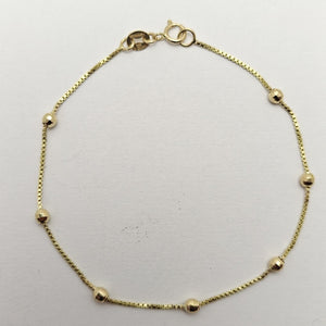 PULSERA ESPECIAL CON BOLITAS 14K 18 CM 1.4 GR (NUEVO)