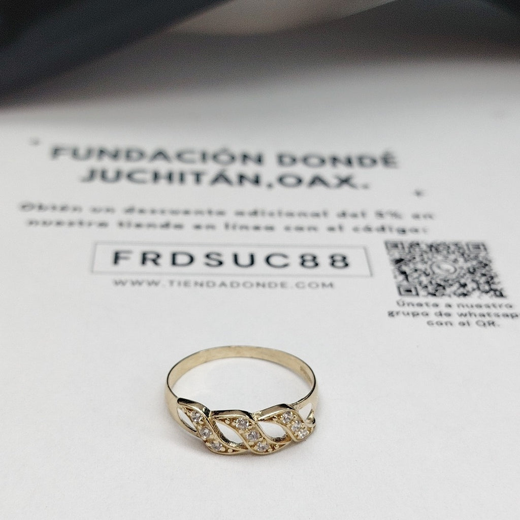 ANILLOS CON CIRCONIAS 14K TALLA 8 1.4 GR (NUEVO)