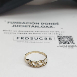 ANILLOS CON CIRCONIAS 14K TALLA 8 1.4 GR (NUEVO)