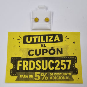 BROQUELES BROQUEL FIG SONRISA ESMALTE AMARILLO 14K 0.2074 GR (NUEVO)